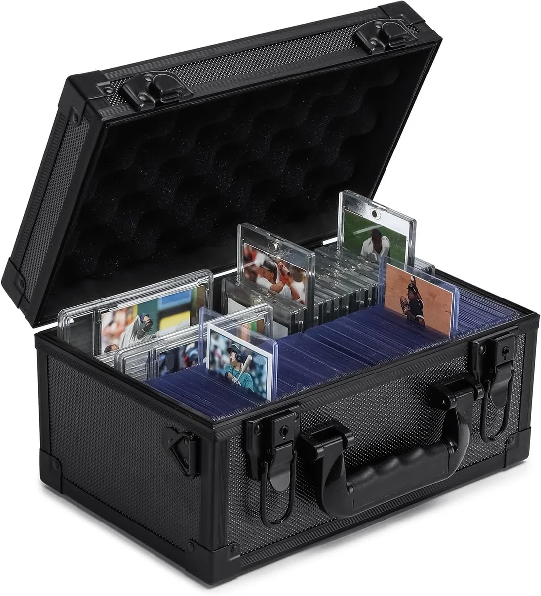 Collectable Trading Card Cases, Toploaders Storage Box, Magnetic Card Storage Hard Cabinet, Graded Card Storage Case, Sports & Trading Collector Storage Box (black) Black Small